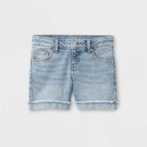 NWT Cat & Jack MIDI shorts denim girls Large 10/12